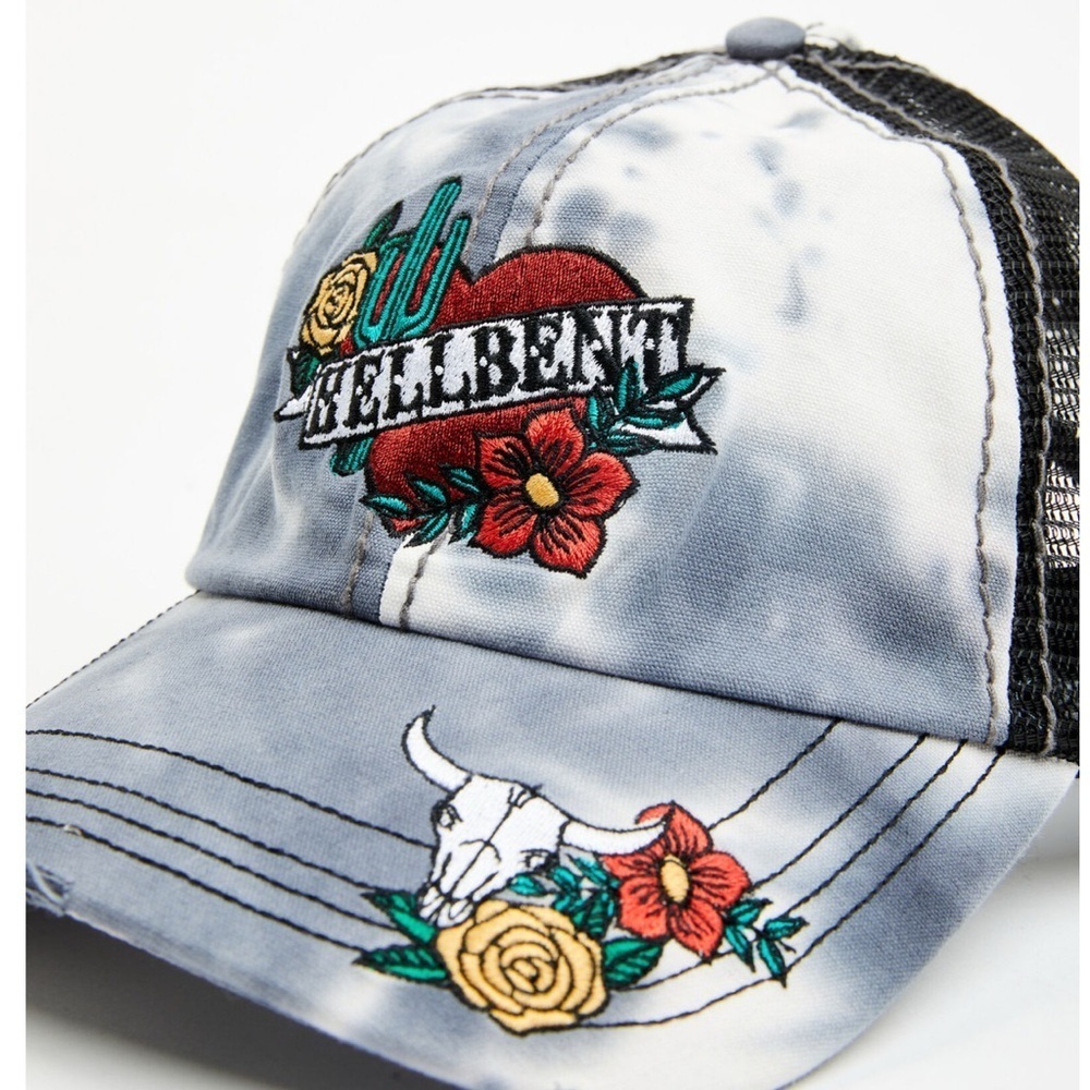 Hellbent Embroidered Gray Tie-Dye Trucker Hat